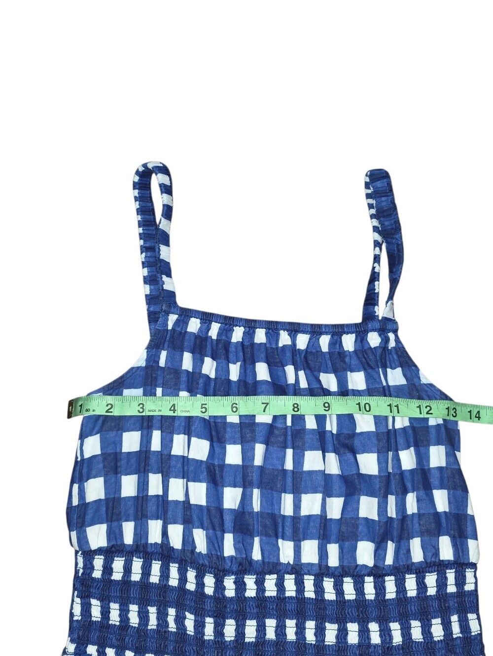 Cleobella Patrice Midi Dress Small Blue White Gingham Organic Cotton Pockets - Picture 6 of 12